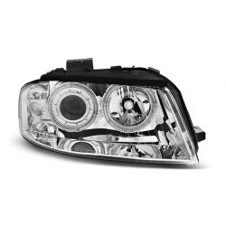 Lampy przednie AUDI A3 8P 05.03-03.08 ANGEL EYES CHROME