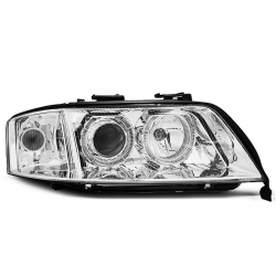 Lampy przednie AUDI A6 C5 10.99-06.01 ANGEL EYES CHROME XENON