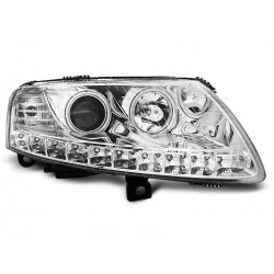 Lampy przednie AUDI A6 C6 04.04-08 ANGEL EYES LED CHROME