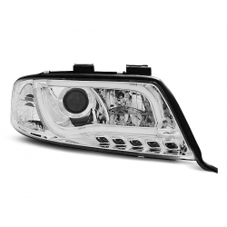 Lampy przednie AUDI A6 C5 05.97-05.01 TUBE LIGHTS TRU DRL CHROME