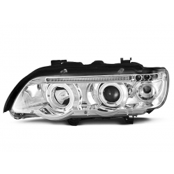 Lampy przednie BMW X5 E53 09.99-10.03 ANGEL EYES CHROME