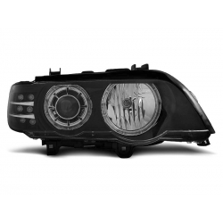 Lampy przednie BMW X5 E53 09.99-10.03 ANGEL EYES BLACK LED INDICATOR XENON