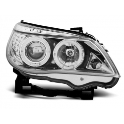 Lampy przednie BMW E60/E61 03-07 ANGEL EYES CHROME LED INDIC