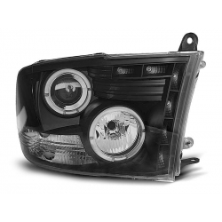 Lampy przednie DODGE RAM 09-11 ANGEL EYES BLACK