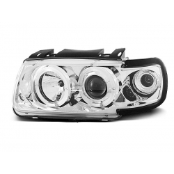 Lampy przednie VW POLO 6N 10.94-09.99 HATCHBACK ANGEL EYES CHROME