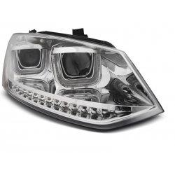 Lampy przednie VW POLO 6R 09-03.14 U-TYPE LED SEQ CHROME