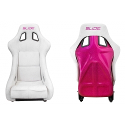 Fotel sportowy SLIDE KS2 Premium Light Grey Welur Bright Pink Glitter