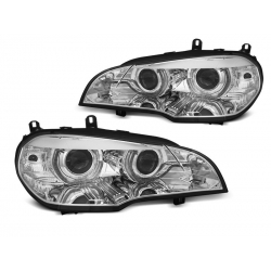 LAMPY PRZEDNIE BMW X5 E70 07-10 AE DRL LED CHROME HID