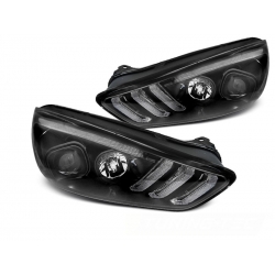LAMPY PRZEDNIE FORD FOCUS MK3 15-18 BLACK DRL LED SEQ INDICAOR
