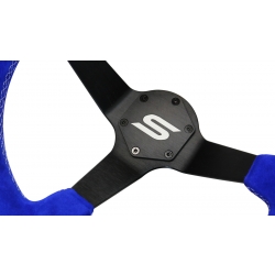Kierownica SLIDE 350mm offset:90mm Zamsz Blue