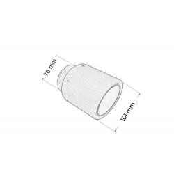 Końcówka tłumika 101mm wejście 76mm Carbon Mat