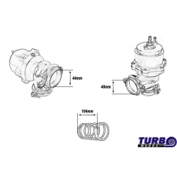 Wastegate zewnętrzny TurboWorks 44mm 1,0 Bar V-Band Black
