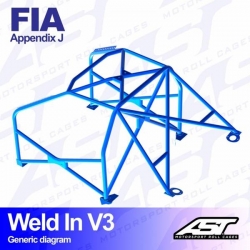 Klatka bezpieczeństwa HONDA Civic (EF/ED/EE) 3-drzwiowa Hatchback spawana w V3