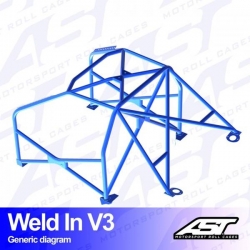 Klatka bezpieczeństwa AUDI TT (8N) 3-drzwiowa Hatchback Quattro spawana w V3