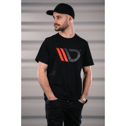 Męski t-shirt czarny z czerwonym logo