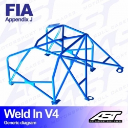 Klatka bezpieczeństwa AUDI A4 / S4 (B5) 4-drzwiowa Sedan Quattro spawana w V4