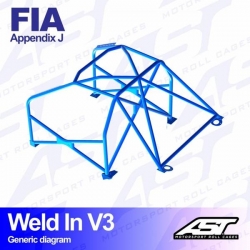 Klatka bezpieczeństwa FORD Sierra (MK1/Mk2/Mk3) 3-drzwiowa Coupe RWD spawana w V3
