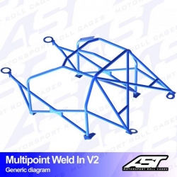 Klatka bezpieczeństwa FORD Fiesta (Mk5/Mk6) (2002-2008) (JDH/JH) 3-drzwiowa Hatchback wielopunktowo spawana w V2