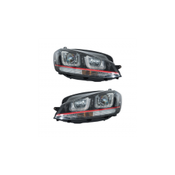 Zestaw Lamp Halogenowych Red Black DRL  VW GOLF VII przed liftem 2012-2021
