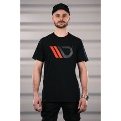 Męski t-shirt czarny z czerwonym logo