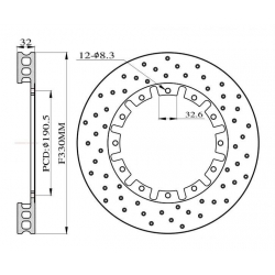 Tarcze hamulcowe nawiercane do zestawu Big Brake 330mm 2015+