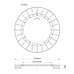 Tarcze hamulcowe nawiercane do zestawu Big Brake 444mm 2015