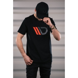 Męski t-shirt czarny z czerwonym logo