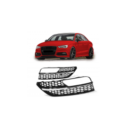 Ramki do halogenów Chrome & Black  AUDI A3 (8V) Saloon Hatchback Sportback Cabrio przed liftem 2013-2016