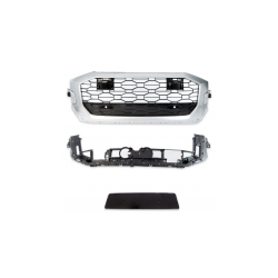 Grill sportowy Silver Matt & Gloss Black  AUDI Q8 (4M) 2019-obecnie