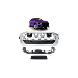Grill sportowy Silver Matt & Gloss Black  AUDI Q8 (4M) 2019-obecnie