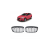 Grill sportowy podwójne żeberka Gloss Black  BMW 2 (F45) Active Tourer przed liftem 2014-2018