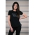 Damski t-shirt czarny z szarym logo