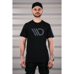 Męski t-shirt czarny z szarym logo