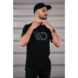 Męski t-shirt czarny z szarym logo