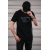 Męski t-shirt czarny z szarym logo