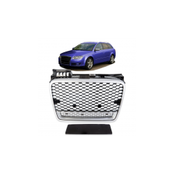 Grill sportowy Silver & Gloss Black  AUDI A4 B7 (8E) Sedan Avant 2004-2007