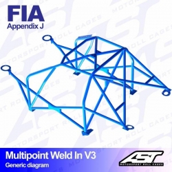 Klatka bezpieczeństwa FORD Escort (Mk5) 3-drzwiowa Coupe FWD wielopunktowo spawana w V3