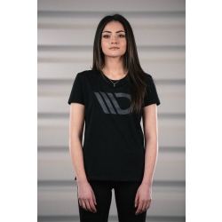 Damski t-shirt czarny z szarym logo